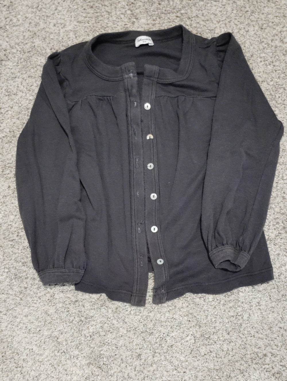 Splendid Black Button-Up Long Sleeve Girls Cardigan